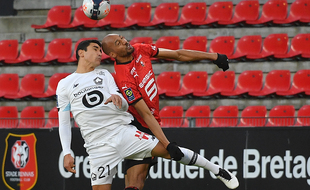 Nzonzi et André au duel lors du match Rennes Lille.