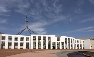 Le bâtiment du Parlement australien à Canberra.