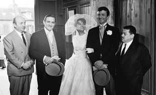 FRANCE: Extrait du film "Les tontons flingueurs" avec Bernard Blier, Lino Ventura, Sabine Singen, Claude Rich et Francis Blanche. - 14/04/1963