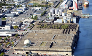 Vue aérienne de la base sous-marin de Saint-Nazaire