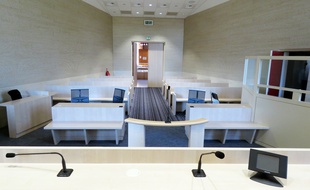 Une salle d'audience du tribunal correctionnel de Rennes.