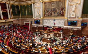 L'hémicycle de l'Assemblée nationale, le 9 février.