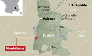 Localisation de Montélimar dans la Drôme.