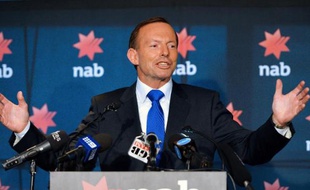 Le Premier ministre conservateur australien Tony Abbott à Sydney le 20 février 2014