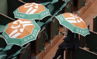 Les matchs ont été interrompus par la pluie à Roland-Garros, le 6 juin 2017.