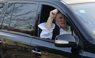 Gérard Depardieu près de Pilsen, République tchèque, le 6 mars 2012.