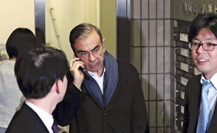 Carlos Ghosn devant le bureau de son avocat à Tokyo, le 12 mars 2019.