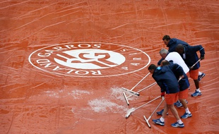 Les bâches de Roland-Garros, le 25 mai 2016