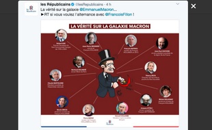 Capture d'écran d'un tweet publié par le compte Twitte du parti Les Républicains le 10 mars 2017, et qui a été retiré dans la journée.