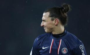 L'attaquant du PSG, Zlatan Ibrahimovic, lors de la victoire du PSG contre Marseille, le 24 février 2013 au Parc des Princes.
