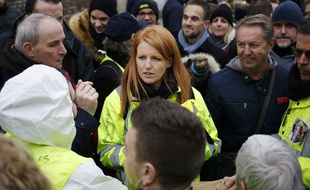 Ingrid Levavasseur, figure des "gilets jaunes" à Grand Bourgtheroulde, le 15 janvier 2019.