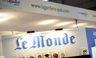 Le stand du journal «Le Monde» au Salon du livre de Paris en mars 2008.