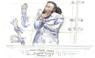 Abdelkader Merah lors de son premier interrogatoire mardi 3 octobre 2017 devant la cour d'assises spéciale de Paris.