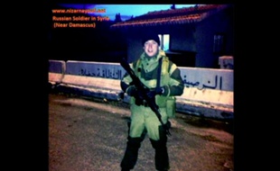 Capture d'écran iTele montrant un soldat russe en Syrie.