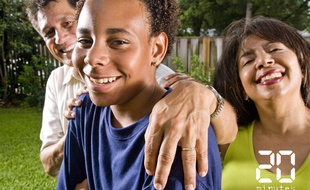 Illustration d'un couple avec un adolescent