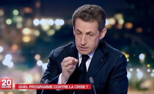 Nicolas Sarkozy lors du journal télévisé de France 2, le 22 février 2012.