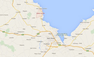 Carte de situation d'Etables-sur-Mer dans les Côtes d'Armor.