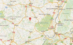 Google Map de Hennezel, dans les Vosges.