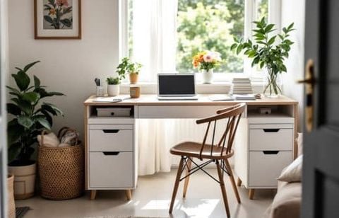 Besoin d’un espace de travail optimisé ? Ce bureau compact avec 2 caissons est à 99 € chez Leclerc au lieu de 169 € !