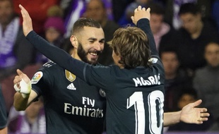 Benzema a marqué un doublé contre Valladolid.