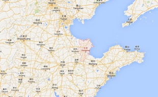 Vue Google Maps de Dongying, à l'est de la Chine.