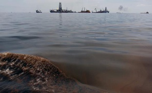 Du pétrole de la marée noire dans le Golfe du Mexique, mercredi 19 mai 2010.
