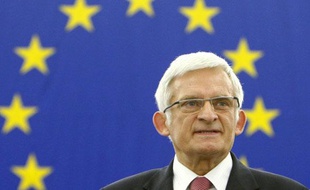 Le nouveau président du Parlement européen, le Polonais Jerzy Buzek, le 14 juillet 2009 à Strasbourg.