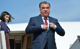 Le président du Tadjikistan Emomali Rakhmon, le 8 mai 2015 à Moscou