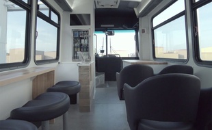 Capture d'écran d'une vidéo de Leap, le nouveau bus ultra-luxe de San Francisco.
