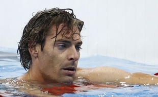 Camille Lacourt, déçu après sa cinquième place en finale des JO le 8 août 2016.