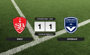 Stade Brestois - Bordeaux: Match nul entre le Stade Brestois et Bordeaux sur le score de 1-1