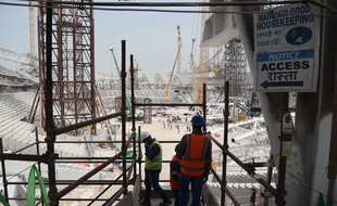 Le chantier du stade Al-Wakrah au Qatar, le 6 février 2018.