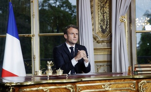 Emmanuel Macron, le 16 avril 2019 lors de son allocution.