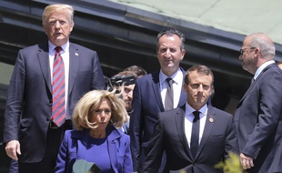 Emmanuel Macron et Donald Trump sont arrivés à La Malbaie, au Québec, pour le G7, le 8 juin 2018.