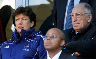 Roselyne Bachelot et Jean-Pierre Escalettes, le 22 juin 2010, lors de France-Afrique du sud.