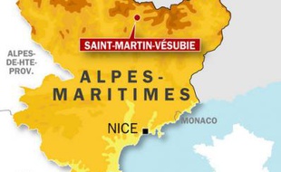 Carte de localisation de Saint-Martin-Vésubie où trois personnes ont trouvé la mort, dimanche 21 juin, au cours d'un raid sportif.