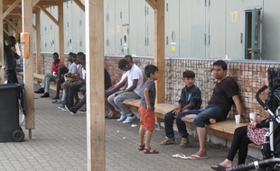 A la Bayern Kaserne, le plus grand centre de réfugiés de Bavière, situé au nord de Munich.