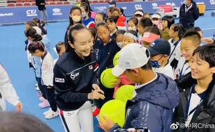 Photo de la joueuse de tennis Peng Shuai publiée par un média d'Etat chinois le 21 novembre 2021.