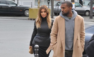 Kim Kardashian et Kanye West, dimanche 19 janvier 2014 à Paris.