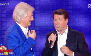 Patrick Sébastien et Christian Estrosi, le 20 juin 2015, à Nice.