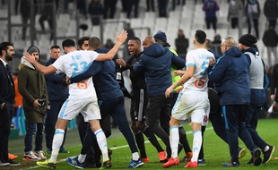 La fin de match entre l'OM et l'OL a été particulièrement houleuse, le 18 mars 2018 au Stade Vélodrome.