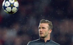 Le footballeur anglais David Beckham, le 6 mars 2013, au Parc des Princes, avant un match de Ligue des champions contre Valence.