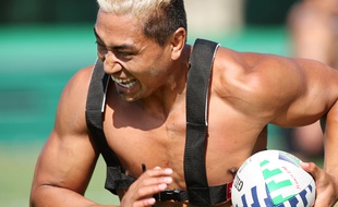 Le joueur de rugby néo-zélandais Jerry Collins, en 2007, à Marseille.