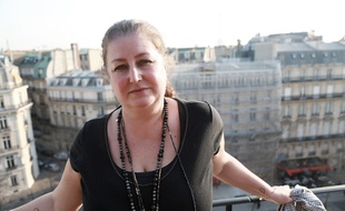 Nathalie Dubois sur la terrasse de sa suite cadeaux à l'hôtel Napoléon