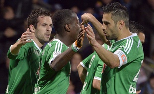 Max-Alain Gradel et Loïc Perrin se congratulent après l'égalisation de l'Ivoirien mais ont des regrets sur le jeu pratiqué dimanche par l'ASSE.