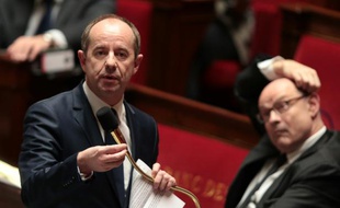 Le ministre de la Justice, Jean-Jacques Urvoas, lors d'une session de questions au gouvernement à l'Assemblée nationale, à Paris le 2 mars 2016