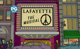 L'hommage des «Simpson» aux victimes des attentats de Paris, dans l'épisode 7 de la saison 27, diffusé le 22 novembre 2015 aux Etats-Unis.