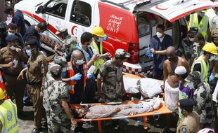 Les secours mobilisés à Mina après une bousculade meurtrière le 24 septembre 2015.