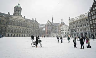De la neige à Amsterdam, le 7 février 2021.
