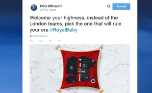 Le PSG a salué la naissance du bébé royal le 2 mai 2015.